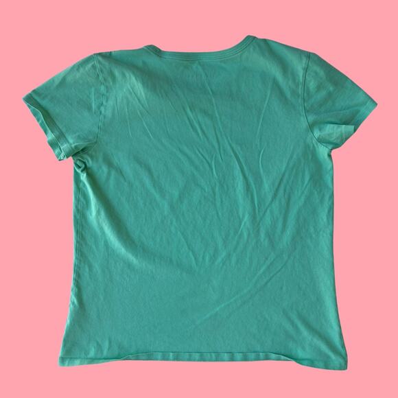 Life Is Good Green T-Shirt with Daisies, Large - Picture 3 of 4